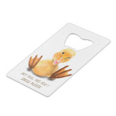 Grappige flesopener Happy Duck - aangepaste tekst Creditkaart Flessenopener (Achterkant Gekanteld)