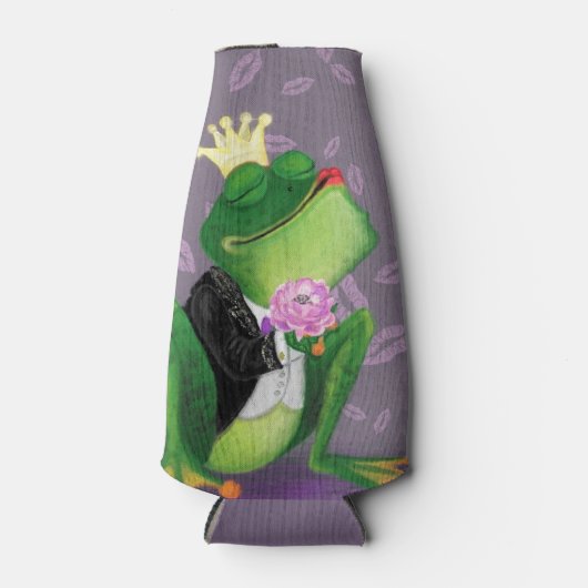 Grappige Flessenkoeler met Kikkerprins Flesjeskoeler (Voorkant)
