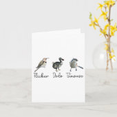 Grappige Flicker Dodo Titmouse Kaart (Gele Bloem)