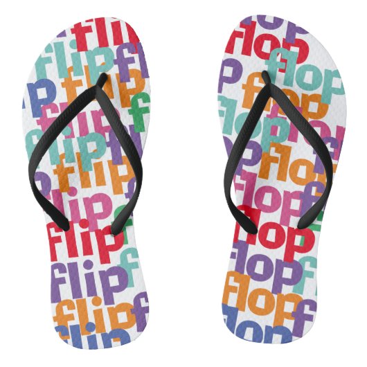 Grappige Flip & Flop Kleurrijke Wordplay Pun Lover Teenslippers (Voetbed)