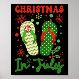 Grappige Flip Flops Kerstmis In Juli Xmas Strand V Poster