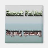 Grappige Flipmagneet - Huiswerkstatus Magneet (Voorkant)