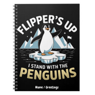 Grappige Flippers Omhoog, Sta Bij De Moedige Pingu Notitieboek