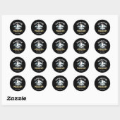 Grappige Flippers Omhoog, Sta Bij De Moedige Pingu Ronde Sticker (Vel)