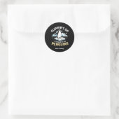 Grappige Flippers Omhoog, Sta Bij De Moedige Pingu Ronde Sticker (Tas)