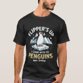 Grappige Flippers Omhoog, Sta Bij De Moedige Pingu T-shirt (Voorkant)