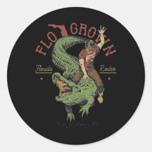 Grappige Flo Grown Florida Rodeo Ronde Sticker