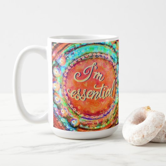 Grappige  Floral Essential-inspiratie Koffiemok (Met donut)
