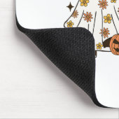 Grappige Floral Ghost Walking Dog Halloween Ghost Muismat (Hoek)