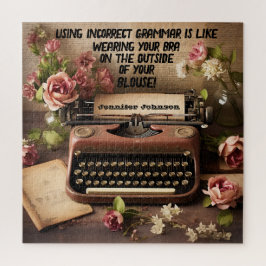 Grappige Floral Typewriter Puzzel