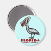 Grappige Florida pelikaan en vismagneet Magneet (Voorkant / Achterkant)