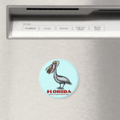 Grappige Florida pelikaan en vismagneet Magneet (Insitu (Vaatwasser))