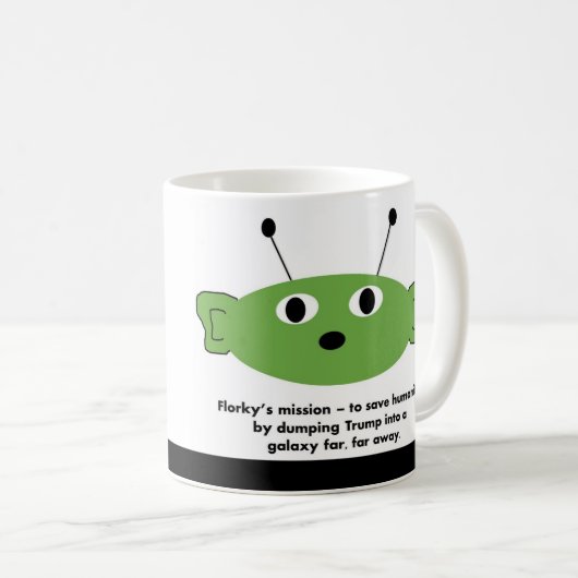 grappige Florky dump Trump mok (Voorkant rechts)