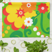 Grappige Flower Power Behang Theedoek (Gevouwen)