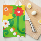 Grappige Flower Power Behang Theedoek (Quarter Fold)
