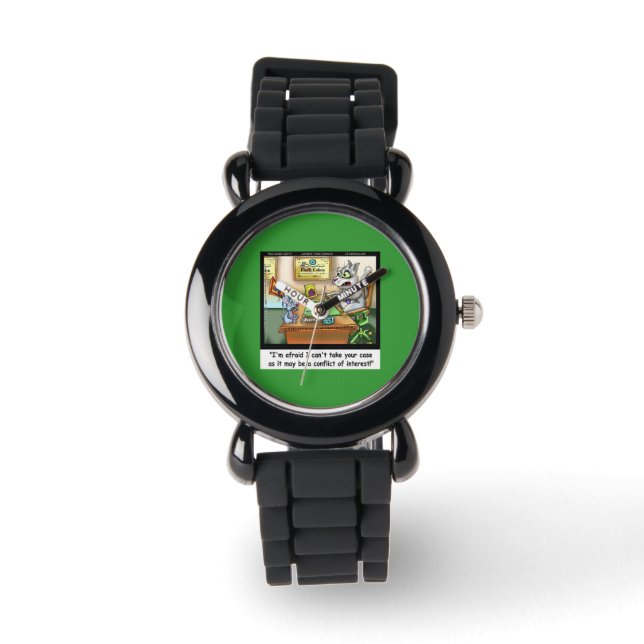 Grappige Fluffy Cohen Kat Advocaat Horloge (Voorkant)