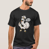 Grappige Fluffy Kip “Wat Denk Je?” Heren T-Shirt (Voorkant)