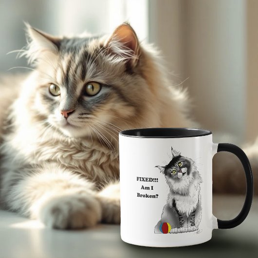 Grappige Fluffy Maine Coon Kat Groene Humor Mok
