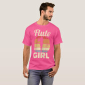 Grappige fluitmeisje fluitist blokfluit meisjes t-shirt (Voorkant volledig)