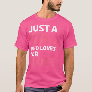 Grappige fluitmuzikant die van haar fluit houdt t-shirt