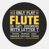 Grappige fluitspeler fluitist ronde sticker (Voorkant)