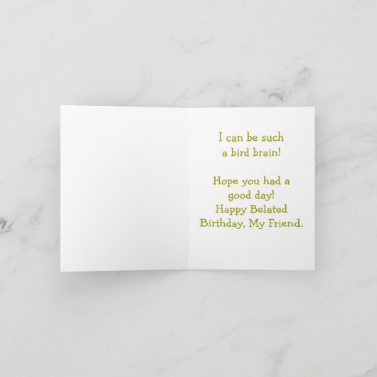 GRAPPIGE FLUSHED-FACED BIRD / VERLATE VERJAARDAG K KAART (Binnen)