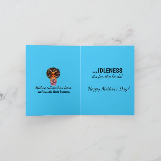 Grappige Fly Word Art Afro-Amerikaanse Moederdag Kaart (Binnen)