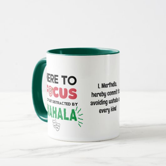 Grappige FOCUS OP WAHALA Mok (Voorkant links)