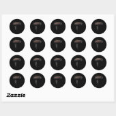 Grappige föhn grafische kostuum ronde sticker (Vel)