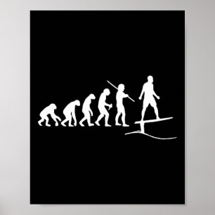 Grappige Folies Surfen Boarden Evolutie Golf Surfe Poster