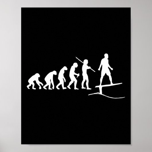 Grappige Folies Surfen Boarden Evolutie Golf Surfe Poster (Voorkant)