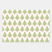 Grappige folk kerstboom vakantie inpakpapier vel (Voorkant 2)