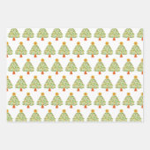 Grappige folk kerstboom vakantie inpakpapier vel (Voorkant)