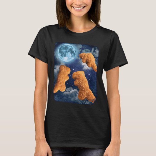 Grappige Food Tees Dinosaur Chicken Nuggets Huilen (Voorkant)