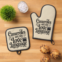 Grappige Foodie Meme Casseroles zijn mijn Liefdest Ovenwant & Pannenlap Set