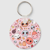 Grappige Foodie monsters gezichten Sleutelhanger (Voorkant)