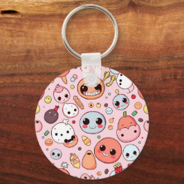 Grappige Foodie monsters gezichten Sleutelhanger