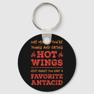 Grappige Foodie Quote Hete Vleugels Bbq Buffalo Ki Sleutelhanger