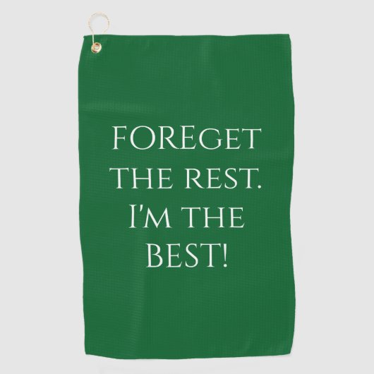 Grappige FOREgeef De Rest Citaat Groen Golfhanddoek (Voorkant)
