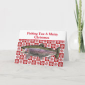 Grappige forel Gevist Pun Kerstmis Feestelijke Cus Feestdagen Kaart (Voorkant)