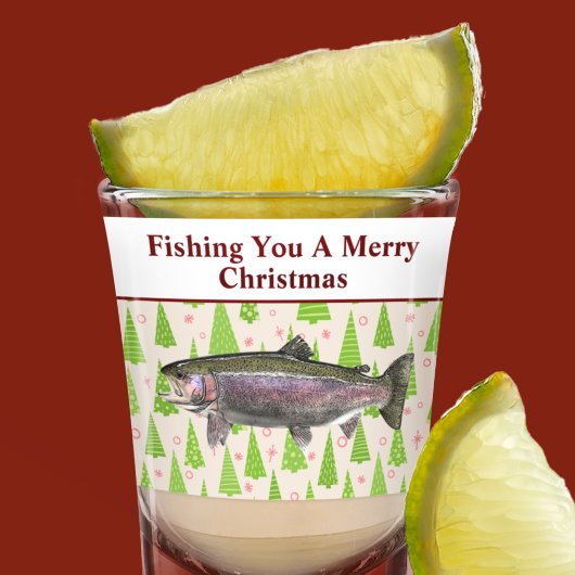 Grappige forel Gevist Pun Kerstmis Feestelijke Cus Shot Glas