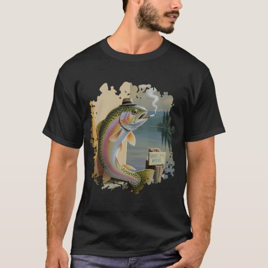 Grappige forel met een hoed t-shirt (Voorkant)
