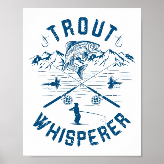 Grappige Forel Vliegvissen Verjaardag Kerst Vader Poster (Voorkant)