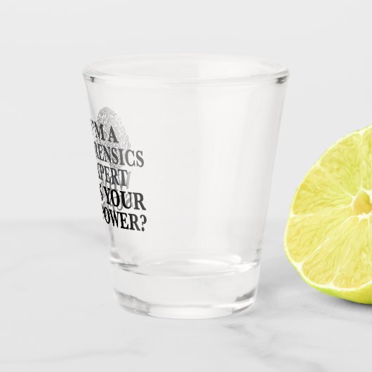 Grappige forensisch expert vingerafdruk shot glas (Rechts)