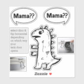 Grappige Fossiele Brandstof Decal Baby Dino Schets Sticker (Vel)