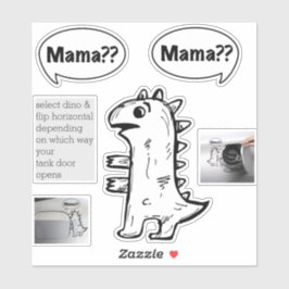 Grappige Fossiele Brandstof Decal Baby Dino Schets Sticker
