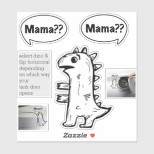 Grappige Fossiele Brandstof Decal Baby Dino Schets Sticker