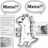 Grappige Fossiele Brandstof Decal Baby Dino Schets Sticker (Voorkant)