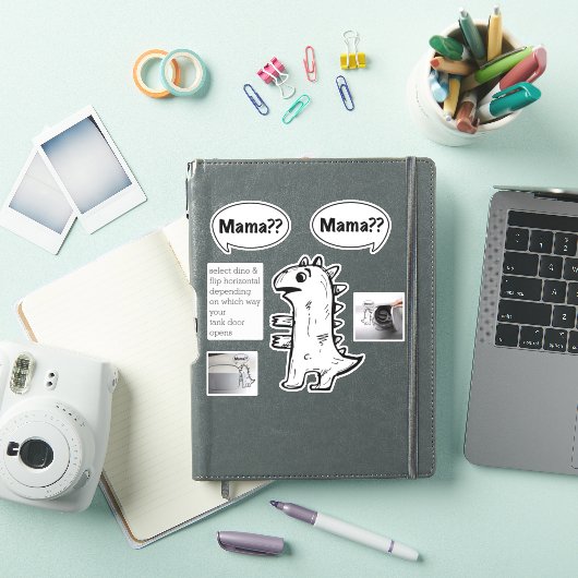 Grappige Fossiele Brandstof Decal Baby Dino Schets Sticker (iPad Cover)