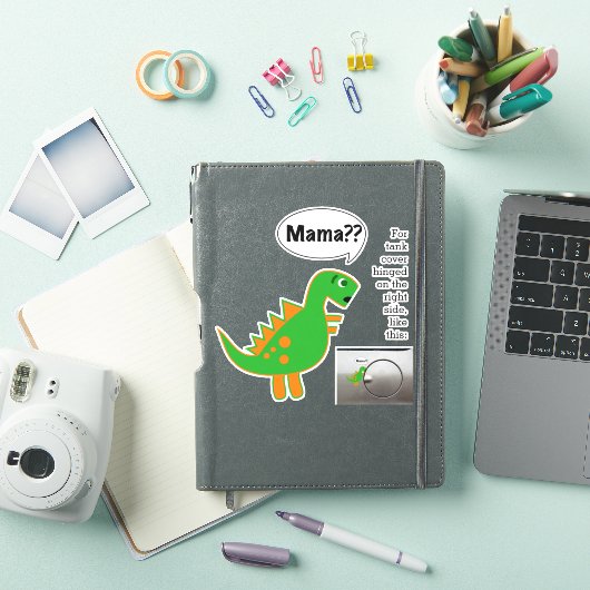 Grappige Fossil Fuel Decal Baby Dino bij Gas Tank Sticker (iPad Cover)